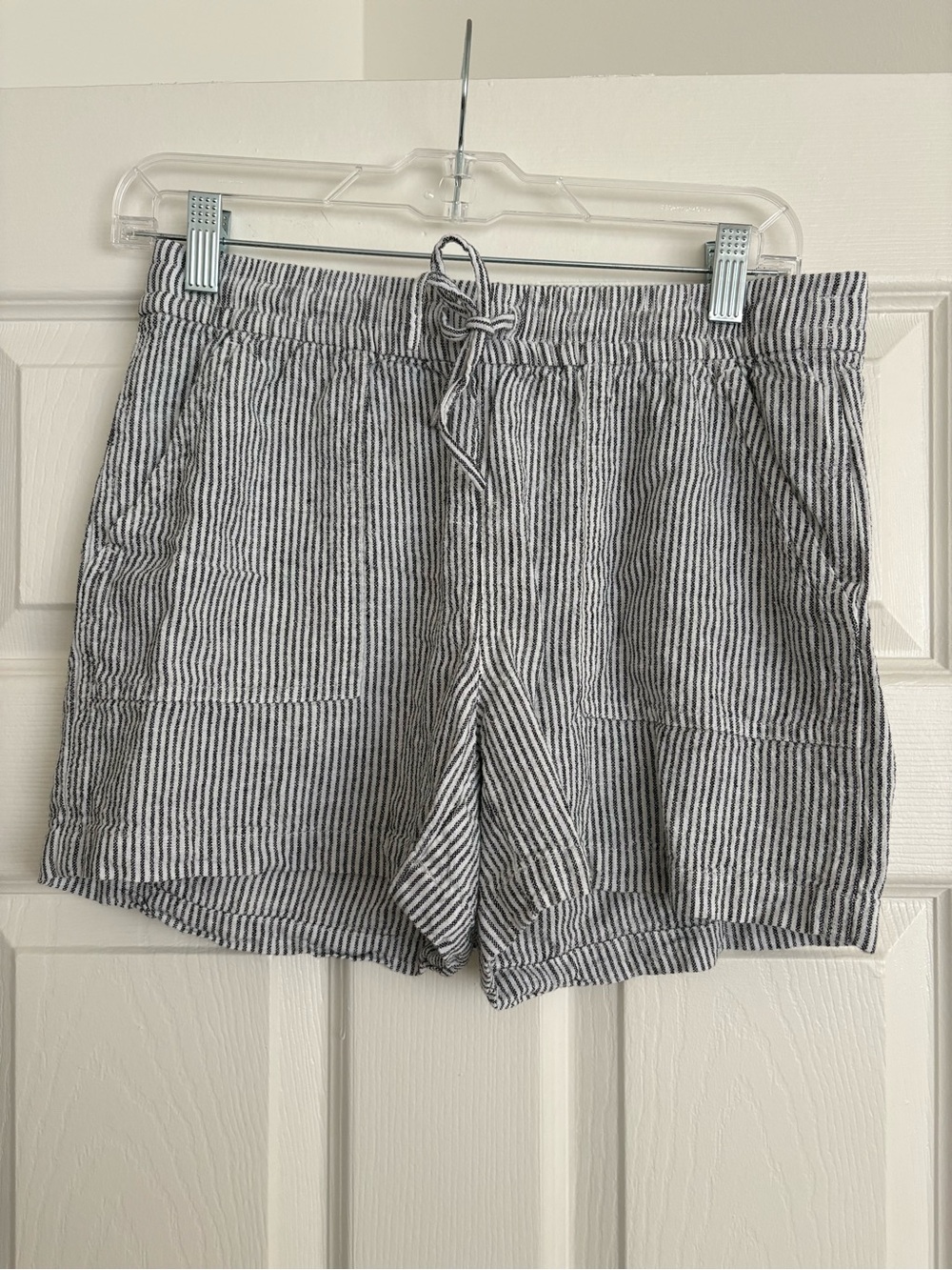 J. Crew Black and White Striped Drawstring Women’s Shorts